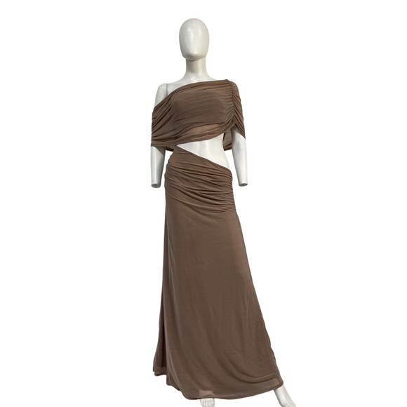 Lpa 'Mona' Tan Polyester Maxi Dress Size M - Picture 2 of 5